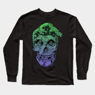 Skull Head Waves Green Purple Long Sleeve T-Shirt